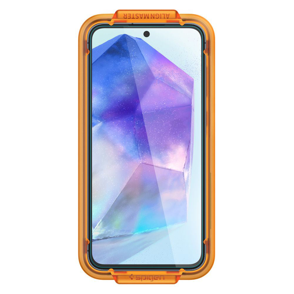 Spigen GlastR Align Master Screen Protector for Samsung Galaxy A55 5G A556, Tempered Glass, Full Glue, Set of 2 pieces AGL07775