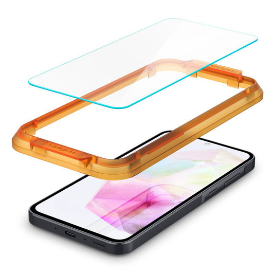 Zaščitna folija za zaslon Spigen GlastR Align Master za Samsung Galaxy M35 / A35 5G A356, Kaljeno steklo, Polno lepljenje, Komplet 2 kosa AGL07772