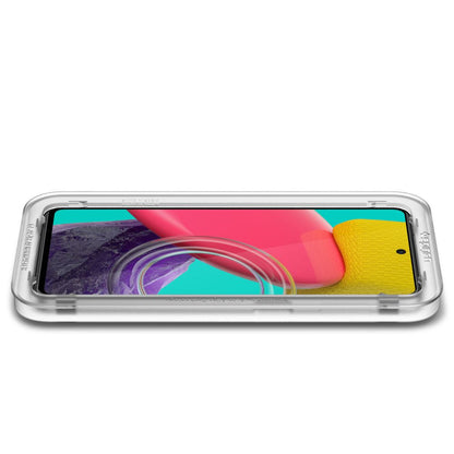 Zaščitna folija za zaslon Spigen GlastR Align Master za Samsung Galaxy M53 M536, Kaljeno steklo, Polno lepljiva, Črna