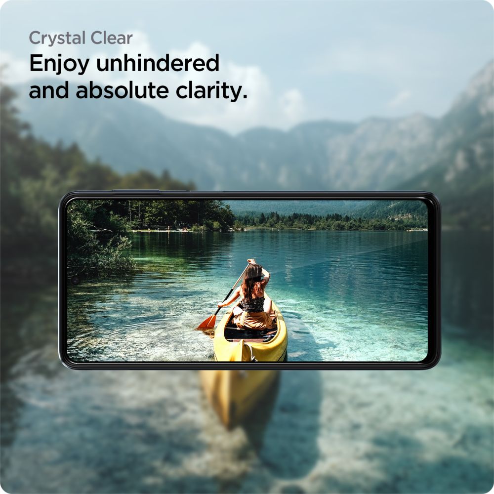 Zaščitna folija za zaslon Spigen GlastR Align Master za Samsung Galaxy M53 M536, Kaljeno steklo, Polno lepljiva, Črna