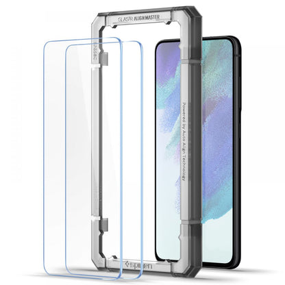Zaščitna folija za zaslon Spigen GlastR Align Master za Samsung Galaxy S21 FE 5G G990, Kaljeno steklo, Polno lepilo, Set 2 kosa AGL03088