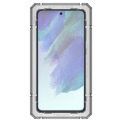 Zaščitna folija za zaslon Spigen GlastR Align Master za Samsung Galaxy S21 FE 5G G990, Kaljeno steklo, Polno lepilo, Set 2 kosa AGL03088