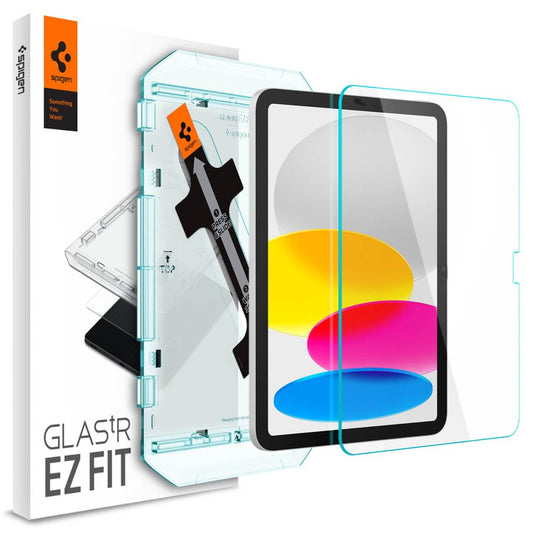 Zaščitna folija za zaslon Spigen GlastR EZ FIT za Apple iPad (2025) / (2022), kaljeno steklo, polno lepilo AGL05554