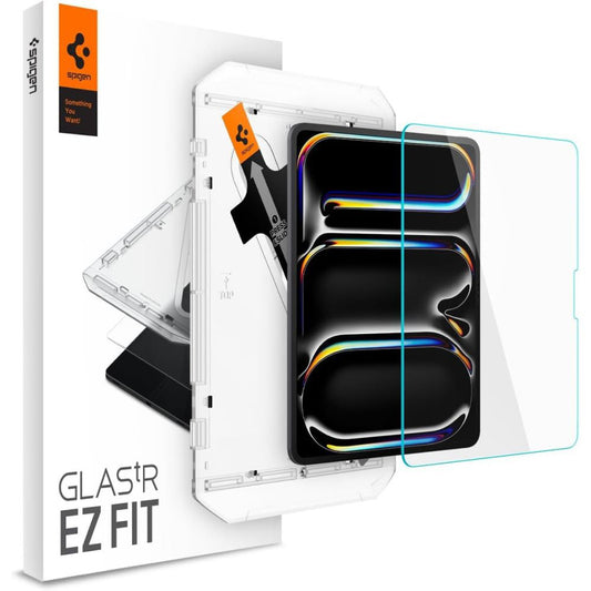Zaščitna folija za zaslon Spigen GlastR EZ FIT za Apple iPad Pro 13 (2024), Kaljeno steklo, Full Glue AGL07793