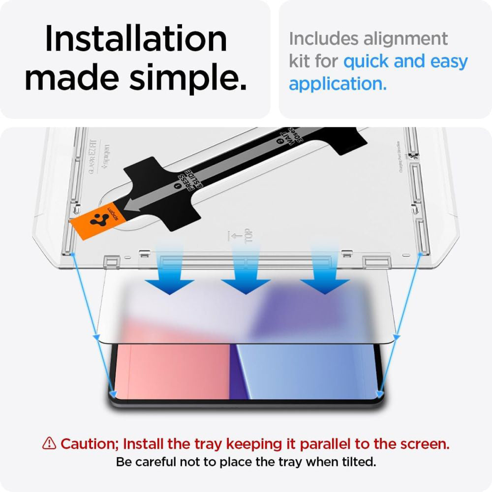 Zaščitna folija za zaslon Spigen GlastR EZ FIT za Apple iPad Pro 13 (2024), Kaljeno steklo, Full Glue AGL07793