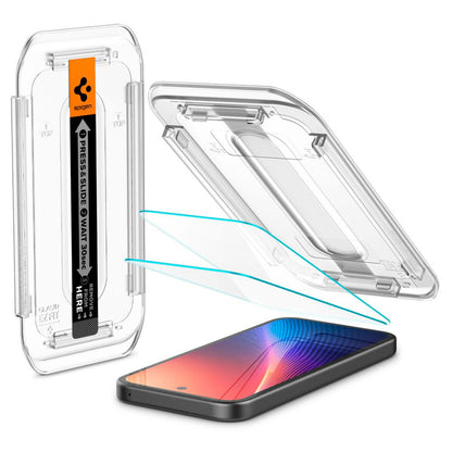 Zaščitna folija za zaslon Spigen GlastR EZ FIT za Google Pixel 9a, Kaljeno steklo, Polno lepilo, Set 2 kosa AGL08938