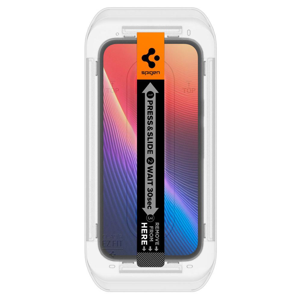 Zaščitna folija za zaslon Spigen GlastR EZ FIT za Google Pixel 9a, Kaljeno steklo, Polno lepilo, Set 2 kosa AGL08938