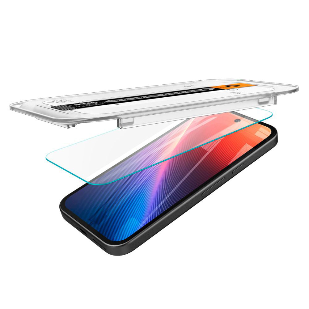 Zaščitna folija za zaslon Spigen GlastR EZ FIT za Google Pixel 9a, Kaljeno steklo, Polno lepilo, Set 2 kosa AGL08938