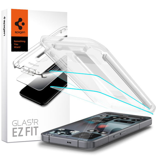 Zaščitna folija za zaslon Spigen GlastR EZ FIT za Nothing Phone (3), Kaljeno steklo, Polno lepilo, Set 2 kosa AGL10165