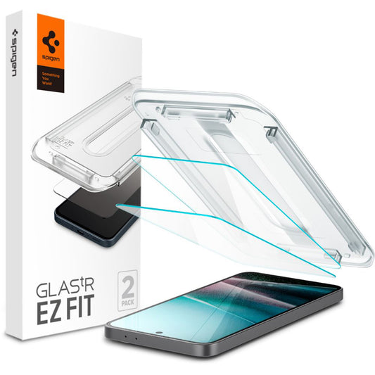 Zaščitna folija za zaslon Spigen GlastR EZ FIT za Samsung Galaxy A36 A366, kaljeno steklo, polno lepilo, komplet 2 kosa AGL09202