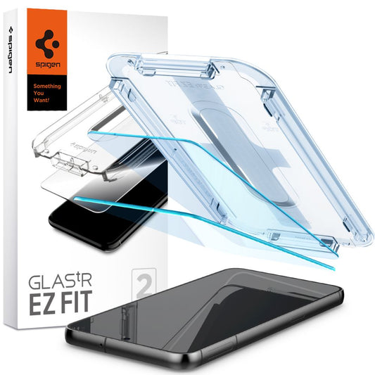 Zaščitna folija za zaslon Spigen GlastR EZ FIT za Samsung Galaxy S23 S911, Kaljeno steklo, Polno lepilo, Set 2 kosa AGL05958