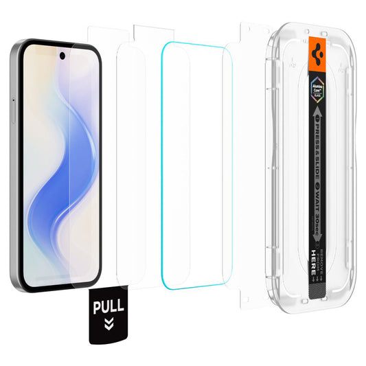 Zaščitna folija za zaslon Spigen GlastR EZ FIT Pro HD za Google Pixel 10a, Kaljeno steklo, Polno lepilo, Set 2 kosa AGL11364
