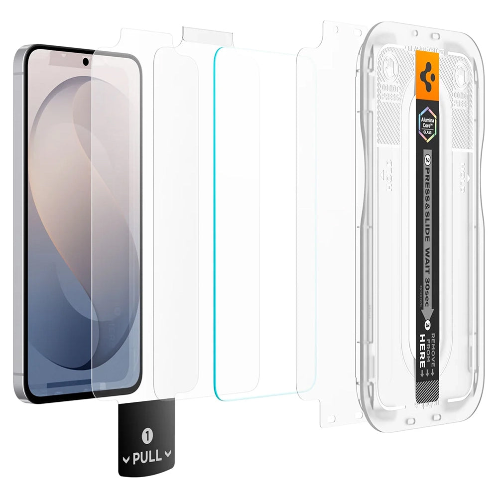 Zaščitna folija zaslona Spigen GlastR EZ FIT Pro HD za Samsung Galaxy S26 FE S741, kaljeno steklo, polno lepilo AGL11996