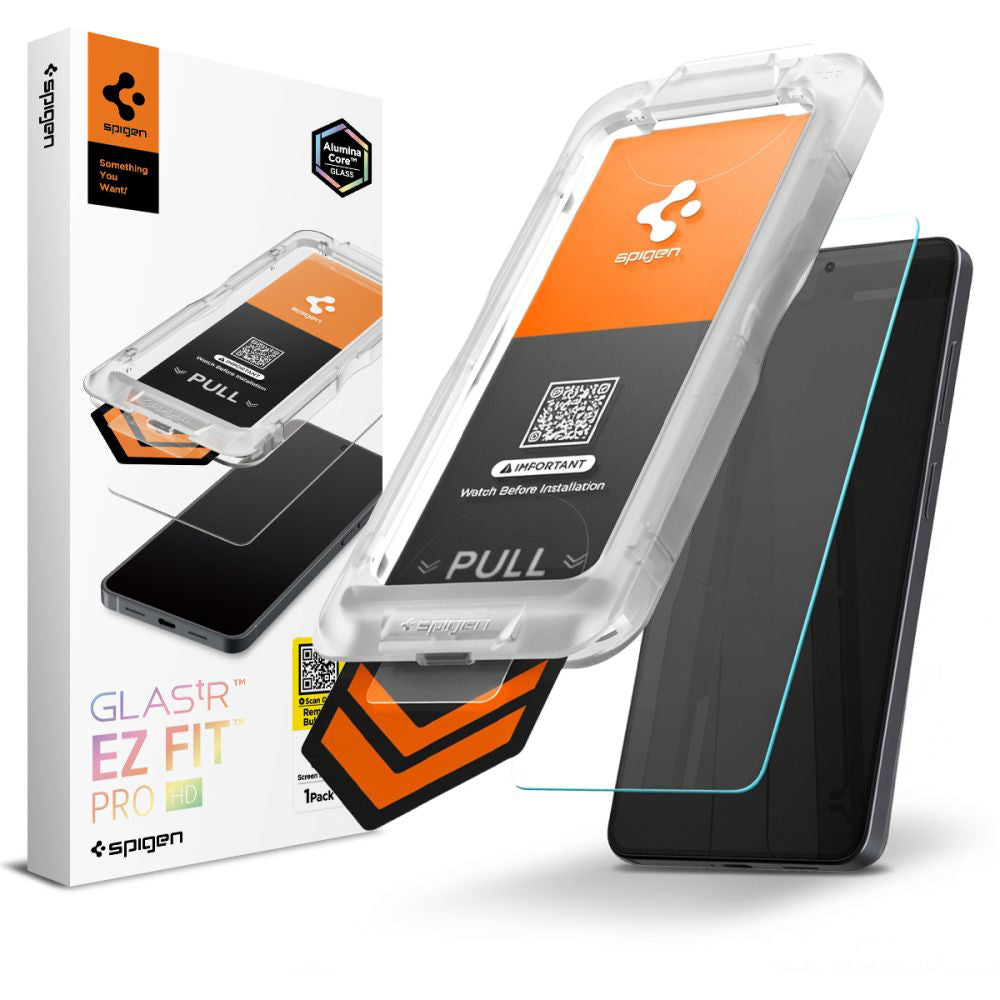 Zaščitna folija za zaslon Spigen GlastR EZ FIT Pro HD za Samsung Galaxy S26 Plus S947, Kaljeno steklo, Polno lepilo AGL11086