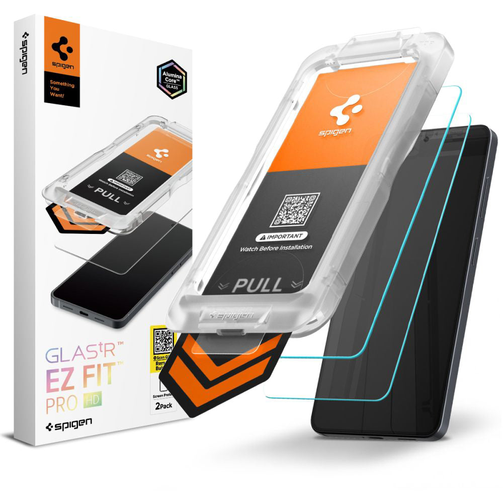 Zaščitna folija za zaslon Spigen GlastR EZ FIT Pro HD za Samsung Galaxy S26 S942, Kaljeno steklo, Polno lepilo, Set 2 kosa AGL11095