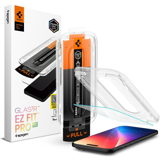 Zaščitna folija za zaslon Spigen GlastR EZ FIT Pro za Apple iPhone 17 Air, Kaljeno steklo, Polno lepilo