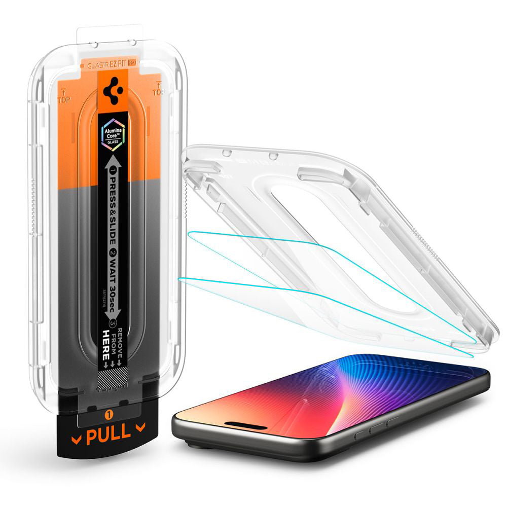 Zaščitna folija za zaslon Spigen GlastR EZ FIT Pro za Apple iPhone 17 Pro Max / 16 Pro Max, Kaljeno steklo, Polno lepilo