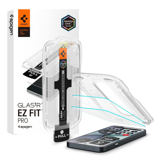 Spigen GlastR EZ FIT Pro Screen Protector for Nothing Phone (4a), Tempered Glass, Full Glue, Set of 2 pieces AGL11682