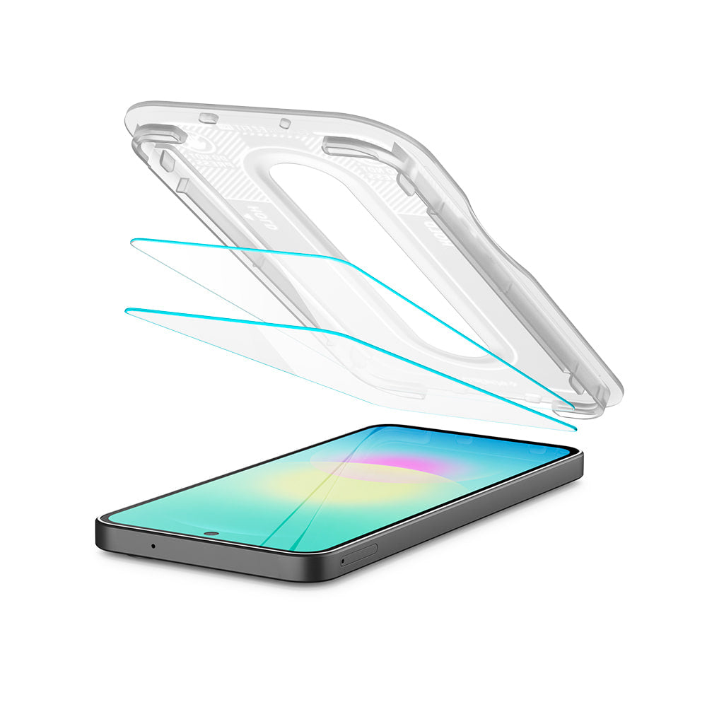 Zaščitna folija za zaslon Spigen GlastR EZ FIT Pro za Samsung Galaxy A27 5G, kaljeno steklo, polno lepilo, komplet 2 kosa AGL11809