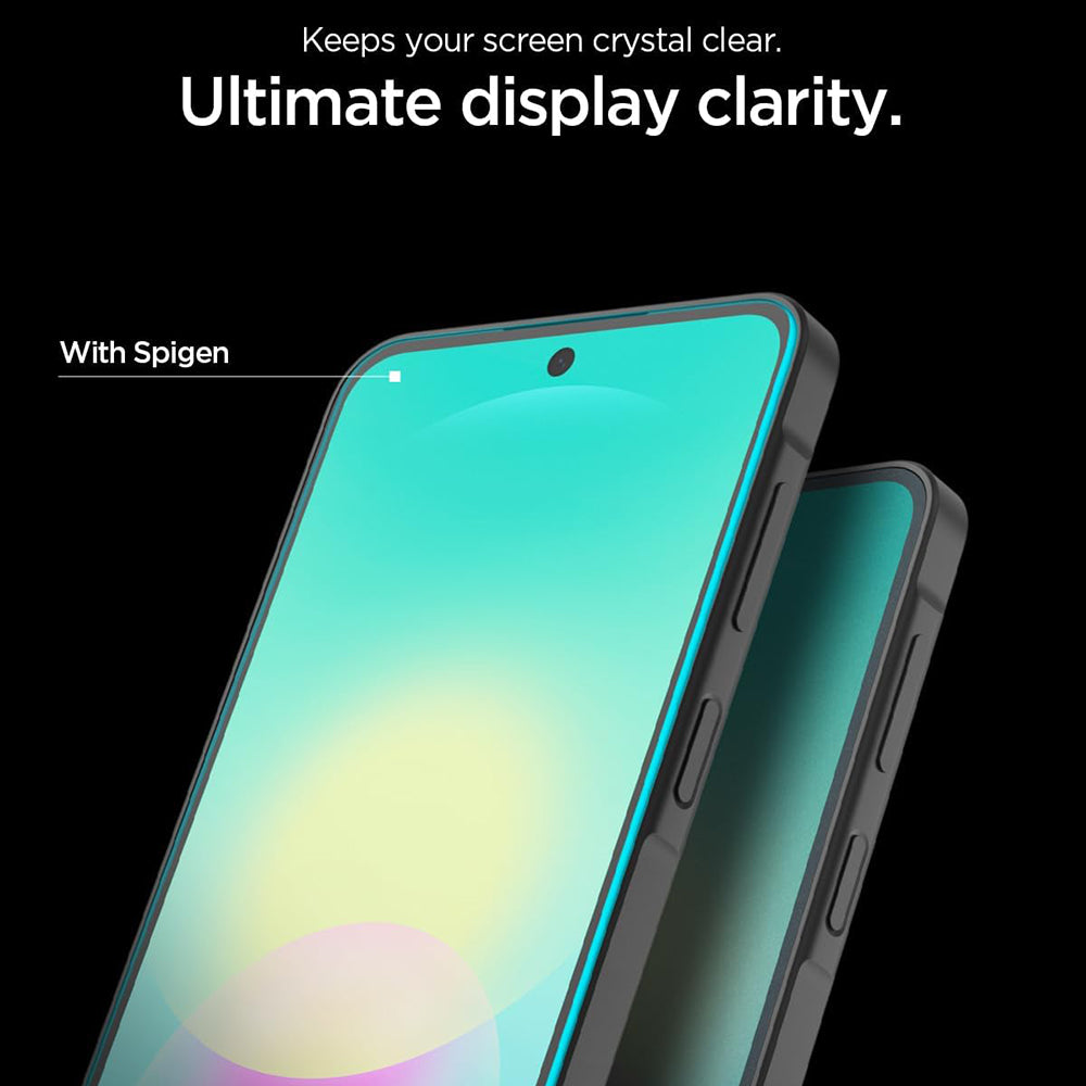 Zaščitna folija za zaslon Spigen GlastR EZ FIT Pro za Samsung Galaxy A27 5G, kaljeno steklo, polno lepilo, komplet 2 kosa AGL11809