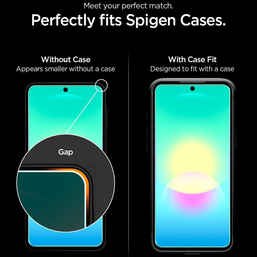 Zaščitna folija za zaslon Spigen GlastR EZ FIT Pro za Samsung Galaxy A27 5G, kaljeno steklo, polno lepilo, komplet 2 kosa AGL11809