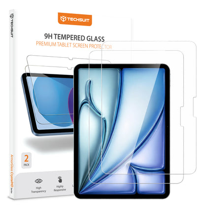 Zaščitna folija za zaslon Techsuit ArmorGlass CrystalHD za Apple iPad Air 11 (2025) / Air 11 (2024), Kaljeno steklo, Polno lepilo, Set 2 kosa
