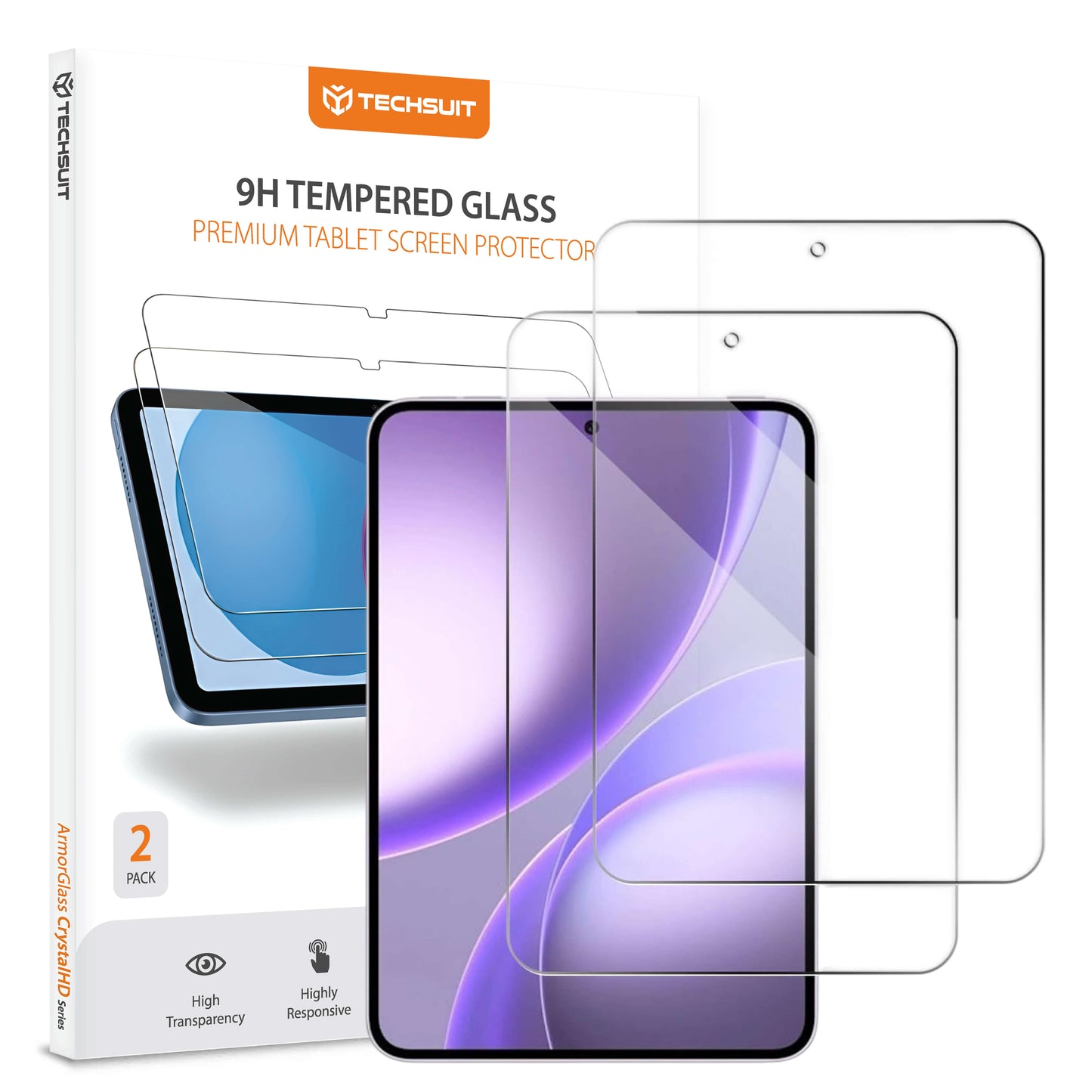 Zaščitna folija za zaslon Techsuit ArmorGlass CrystalHD za Oppo Pad Mini, kaljeno steklo, polno lepilo, komplet 2 kosa