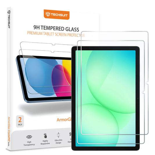 Zaščitna folija za zaslon Techsuit ArmorGlass CrystalHD za Samsung Galaxy Tab A11+ / Tab A9+, Kaljeno steklo, Polno lepljenje, Komplet 2 kosa