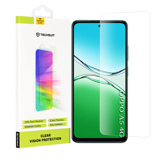 Zaščitna folija zaslona Techsuit Clear Vision za Oppo A5 4G, kaljeno steklo, polno lepilo