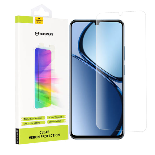 Zaščitna folija za zaslon Techsuit Clear Vision za Realme C63 / C61, Kaljeno steklo, Polno lepljivo, Prozorno