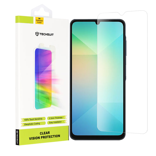 Zaščitna folija za zaslon Techsuit Clear Vision za Samsung Galaxy A06 A065, kaljeno steklo, polno lepilo