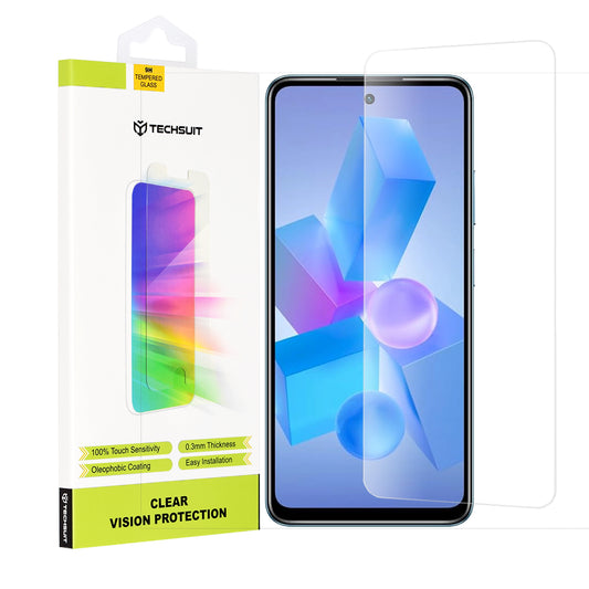 Zaščitna folija zaslona Techsuit Clear Vision za Tecno Spark 20 Pro / Pova 5 Pro / Hot 40 / Hot 40 Pro, kaljeno steklo, polno lepilo