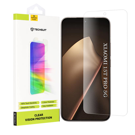 Zaščitna folija za zaslon Techsuit Clear Vision za Xiaomi 15T Pro, Kaljeno steklo, Polno lepilo, Prozorna