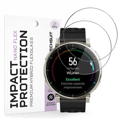 Zaščitna folija za zaslon Techsuit Nano Flex za Amazfit Active 3 Premium, Plastika, Set 2 kosa, Črna