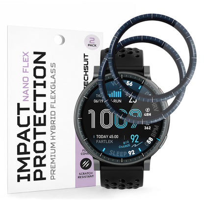 Zaščitna folija za zaslon Techsuit Nano Flex za Amazfit Active Max, Plastika, Set 2 kosa, Črna