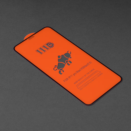 Zaščitna folija za zaslon Techsuit za Apple iPhone 11 Pro Max / XS Max, kaljeno steklo, polno lepilo, 111D, črna