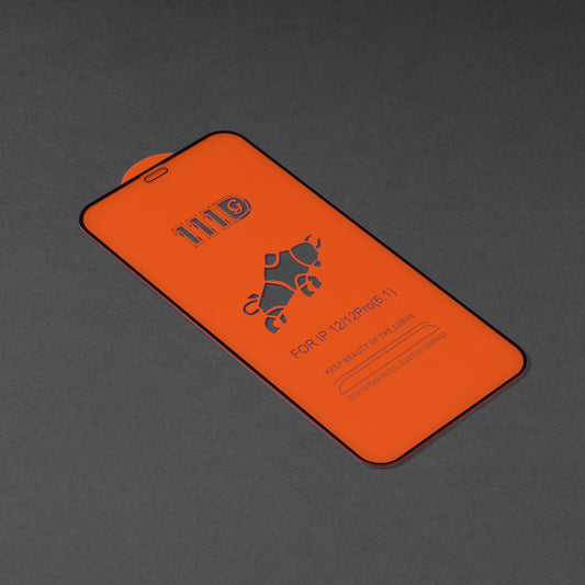 Zaščitna folija za zaslon Techsuit za Apple iPhone 12 / 12 Pro, kaljeno steklo, polno lepilo, 111D, črna