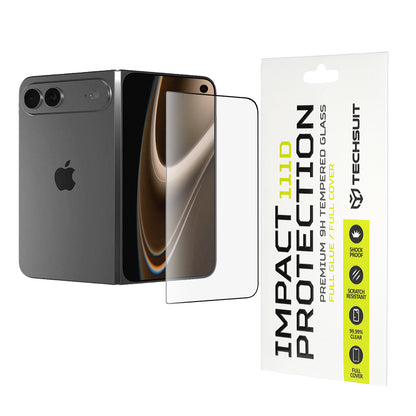 Zaščitna folija za zaslon Techsuit za Apple iPhone Ultra, kaljeno steklo, polno lepilo, 111D, črna