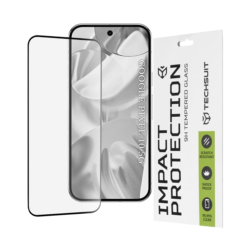 Zaščitna folija za zaslon Techsuit za Google Pixel 10, kaljeno steklo, Full Glue, 111D, črna
