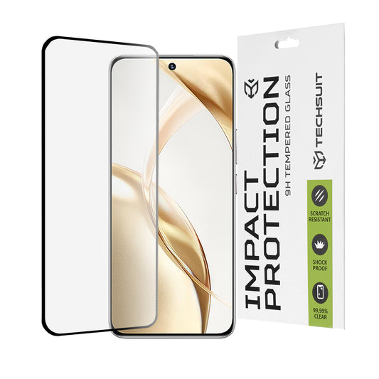 Zaščitna folija za zaslon Techsuit za Honor 200, kaljeno steklo, Full Glue, 111D, črna