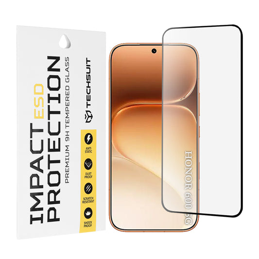 Zaščitna folija za zaslon Techsuit za Honor 600 Pro / 600, kaljeno steklo, polno lepilo, črna