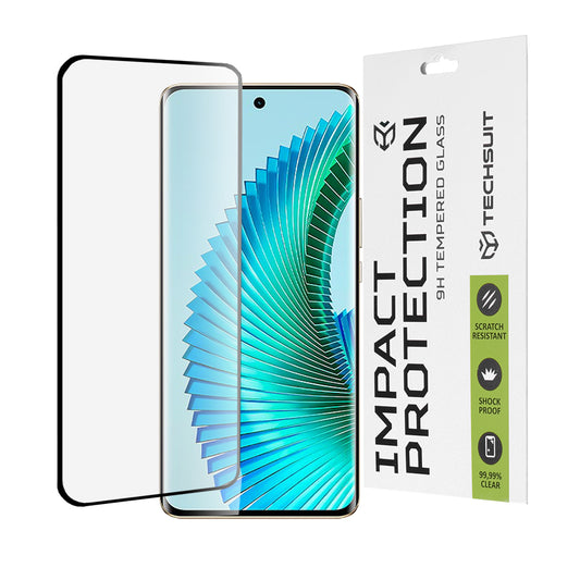 Zaščitna folija za zaslon Techsuit za Honor Magic6 Lite, kaljeno steklo, polno lepilo, 111D, črna