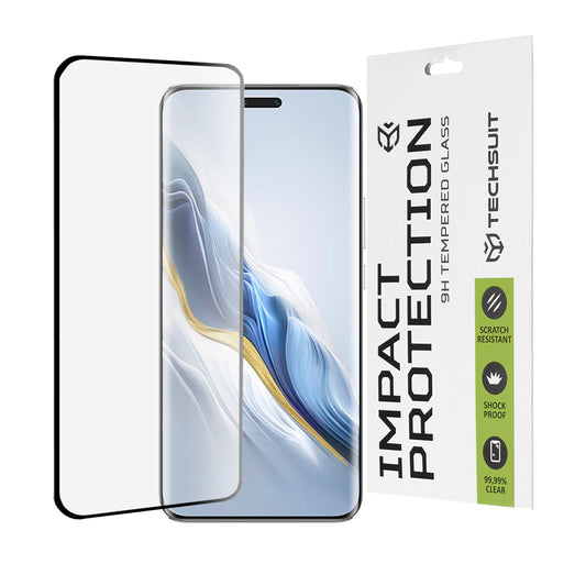 Zaščitna folija za zaslon Techsuit za Honor Magic6 Pro, kaljeno steklo, polno lepilo, 111D, črna
