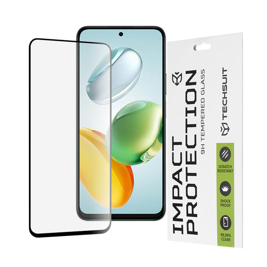 Zaščitna folija za zaslon Techsuit za Honor X7c / 200 Smart, kaljeno steklo, polno lepilo, 111D, črna