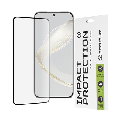 Techsuit Screen Protector Film for Huawei nova 12s / nova 11, Tempered Glass, Full Glue, 111D, Black