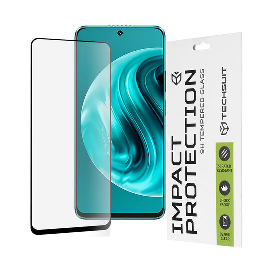 Zaščitna folija za zaslon Techsuit za Huawei nova 13i / nova 12i, kaljeno steklo, polno lepilo, 111D, črna