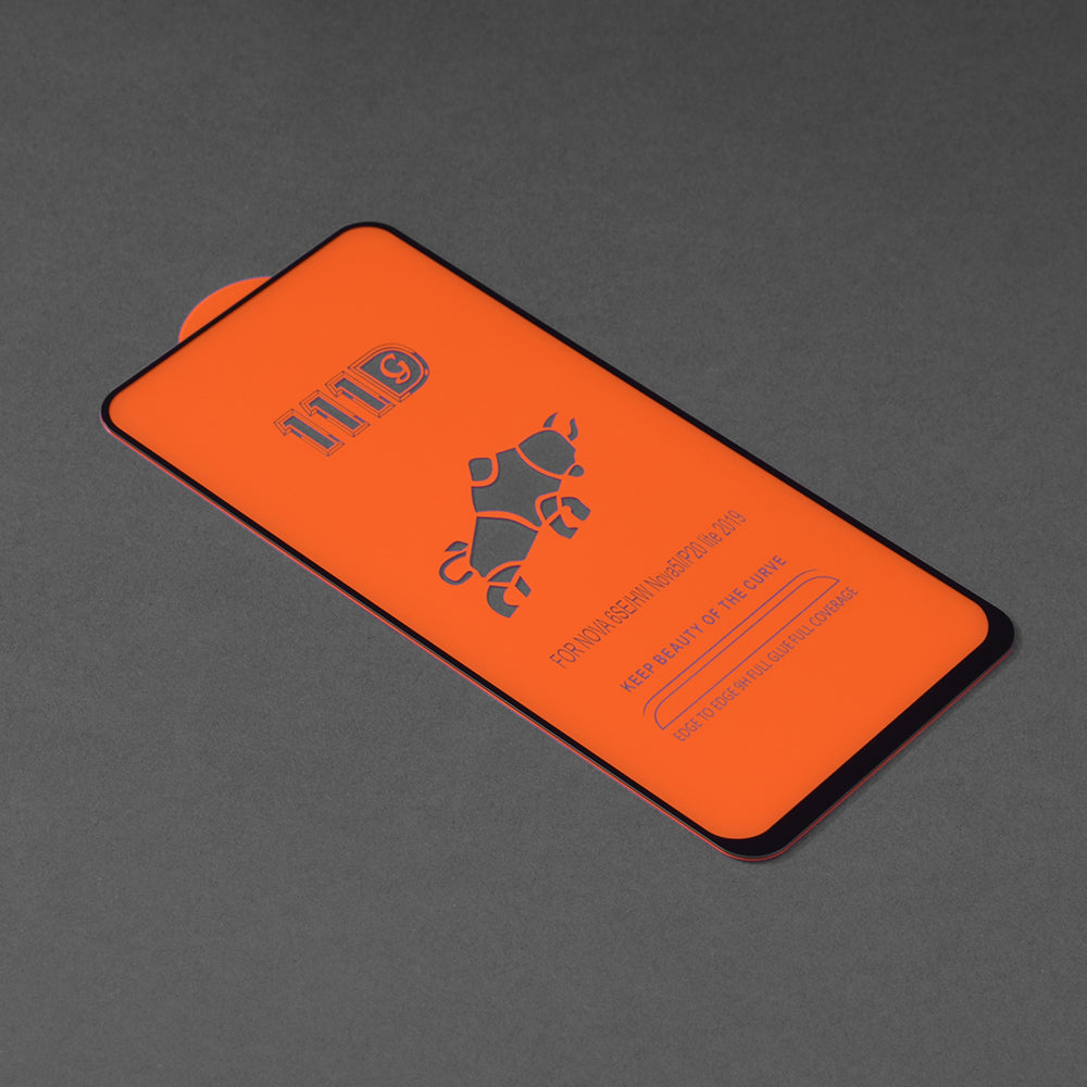 Zaščitna folija za zaslon Techsuit za Huawei P40 lite 4G / P20 lite (2019), kaljeno steklo, polno lepilo, 111D, črna