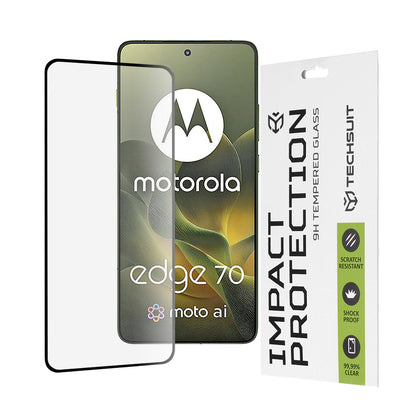 Zaščitna folija za zaslon Techsuit za Motorola Edge 70, Kaljeno steklo, Full Glue, 111D, Črna