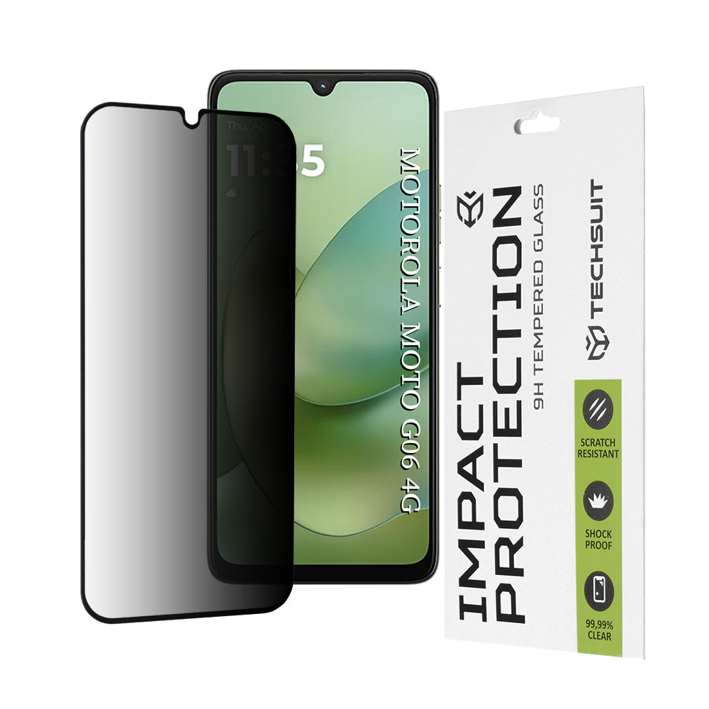 Zaščitna folija za zaslon Techsuit za Motorola Moto G06 Power / G06, Kaljeno steklo, Polno lepilo, 111D
