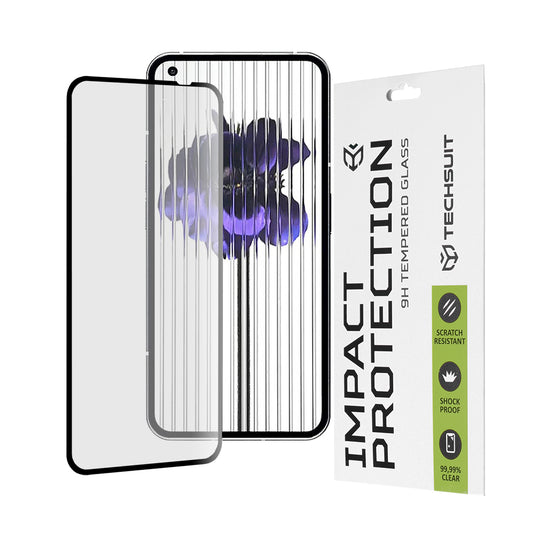 Zaščitna folija za zaslon Techsuit za Nothing Phone (1), kaljeno steklo, polno lepilo, 111D, črna
